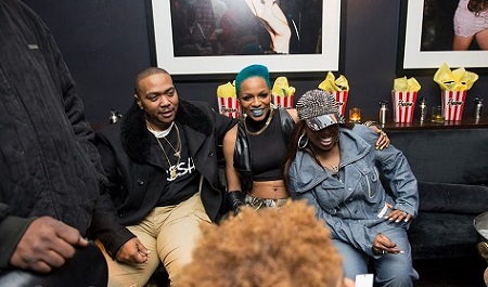 Sharaya J, Timbaland and Missy at a Parlor.